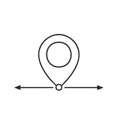 Poster - Simplified location marker with direction indicator showing navigation or distance to a point
