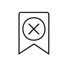Poster - Bookmark with Cross Mark Icon for Delete or Cancel Actions