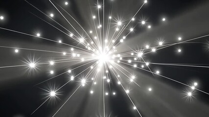 Poster - Bright light rays create stunning visual effect with sparkling stars, depth, and energy, evoking wonder and excitement in captivating display.