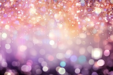 Poster - Glittering bokeh effect and hanging light chains create a festive, magical atmosphere in abstract background