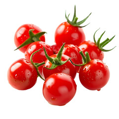 Wall Mural - Cluster of Fresh Cherry Tomatoes with Dew Drops