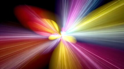 Poster - Colorful Light Rays Burst Dynamic and Vibrant Abstract Background of Energy and Excitement, Creating Energetic Atmosphere with Blend of Colors.