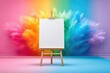 © Andrii  - Blank canvas and colorful powder explosion background
