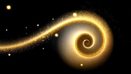 Poster - Golden Spiral of Sparkling Stars Mesmerizing Cosmic Effect that Evokes Wonder and Beauty in Universes Light.