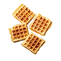 Wall Mural - Four golden-brown waffles arranged in a cluster