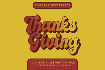 Poster - 3D Thanksgiving Editable Vector Text Effect