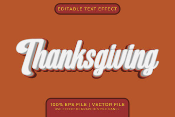 Poster - 3D Thanksgiving Editable Vector Text Effect