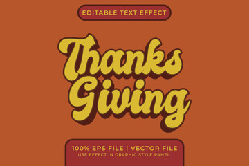 Poster - 3D Thanksgiving Editable Vector Text Effect