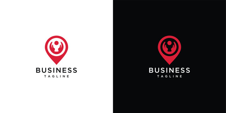 Pin location design logo concept. vector locai logo template.