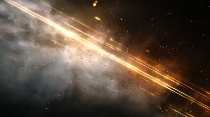 Poster - Dramatic Sci-Fi Background with Glowing Diagonal Light and Dark Elements, Perfect for Futuristic Themes