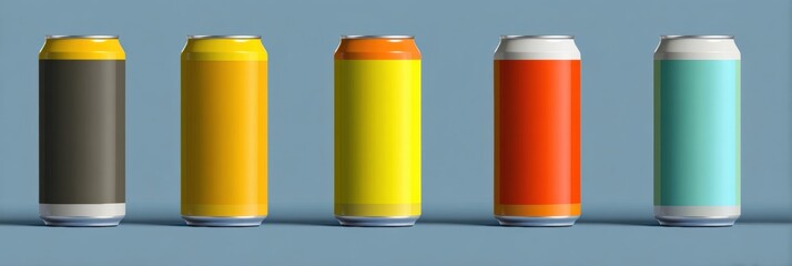 Poster - Modern Flat Design Featuring Colorful IPA Cans in a Minimalist Style With Clean Lines and Vibrant Hues on a Smooth Background