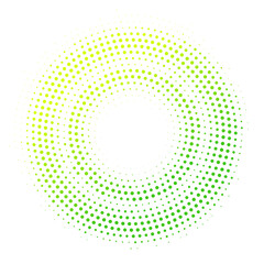 Wall Mural - halftone effect dotted green gradient double circle frame. isolated vector dotted round for collages