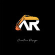 © Nayan - AR Excavator Arm Construction Logo - Bold Industrial Letter mark Design for Heavy Equipment, Contractor Branding & Modern Engineering Identity