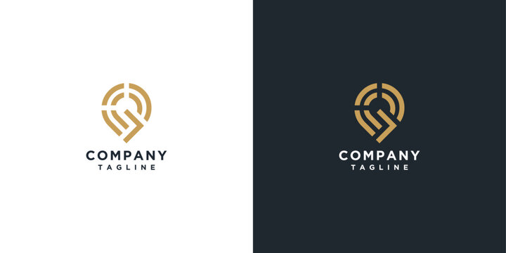 Pin location design logo concept. vector locai logo template.