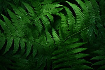Poster - Close up of beautiful fern leaves forming a captivating pattern in nature