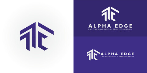 Poster - Abstract geometric AE initial logo, signifying innovation and digital transformation. Ideal for modern Technology, IT, and Software companies seeking a sleek, forward-thinking brand identity.