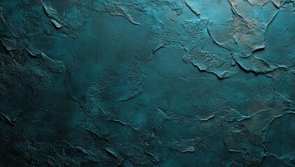 Poster - A textured dark teal background with rough, uneven surface patterns resembling cracked or weathered stone or plaster.