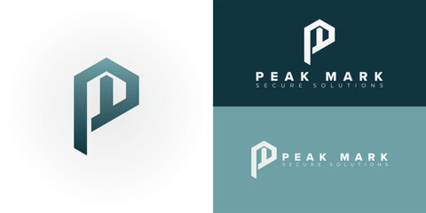 Poster - Modern PM logo for Fintech. Geometric design symbolizes precision, progress, and secure financial growth. Ideal for innovative payment, investment, or platform solutions.