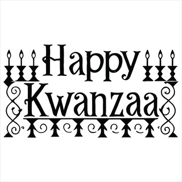 Happy Kwanzaa lettering vector stock illustration