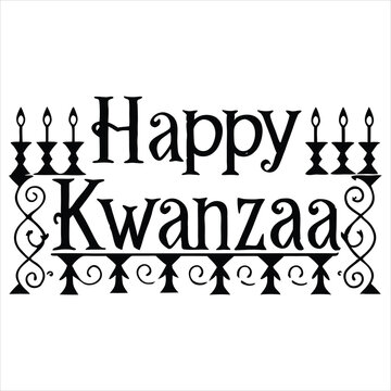 Happy Kwanzaa lettering vector stock illustration