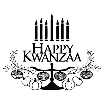 Happy Kwanzaa lettering vector stock illustration