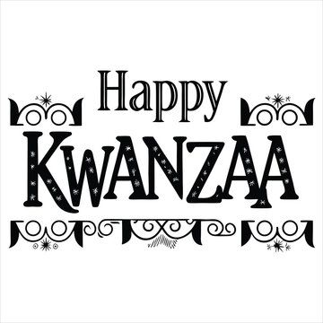 Happy Kwanzaa lettering vector stock illustration