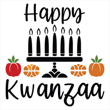 Happy Kwanzaa lettering vector stock illustration