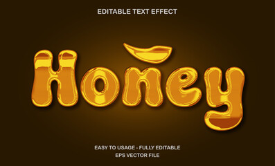 Poster - Golden honey text effect, sweet dripping glossy font style