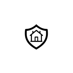 Poster - Vector Illustration of Shield and House Symbol for Residential Safety and Real Estate Security


