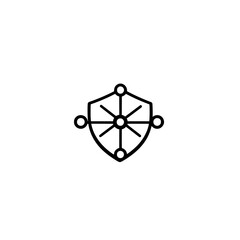 Poster - Shield with Molecular Network Icon Representing Biotech Protection and Digital Security Concept