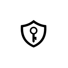 Poster - Shield with Key Icon Representing Data Protection Access Control and Cyber Security Vector