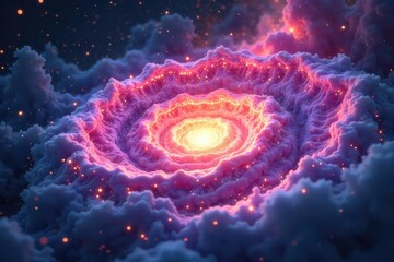 Wall Mural - a swirling vortex of iridescent energy pulses with ethereal light, creating a mystical and otherworl