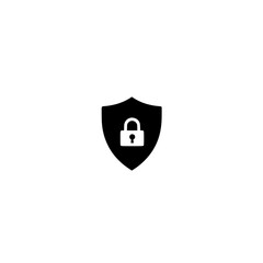 Poster - Shield with Padlock Icon Representing Data Security Privacy Protection and Cyber Safety Vector