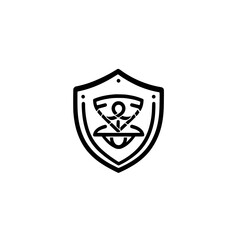 Aufkleber - User Profile Shield Icon Representing Account Safety Digital Privacy and Data Defense Vector