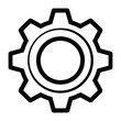 © miraj - Simple black and white outline of a gear with a central circle and inner ring