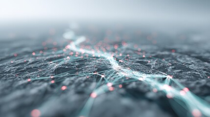 Poster - Abstract Digital Technology Background with Bright Network Connections