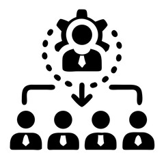 Poster - Collaboration icon management hierarchy with connections vector illustration on transparent background