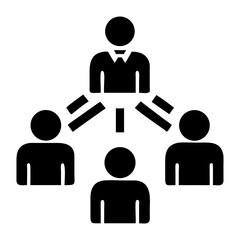 Poster - Collaboration icon hierarchy structure with connections vector illustration on transparent background
