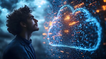 Poster - Futuristic data flow and cloud computing concept