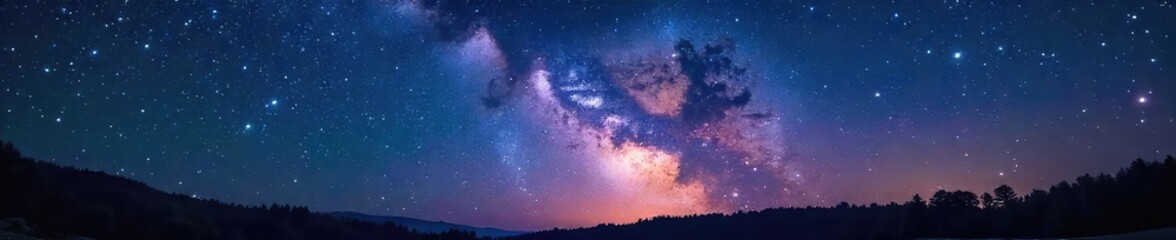 Wall Mural - spectacular summer night sky ablaze with countless stars, a mesmerizing celestial display perfect fo