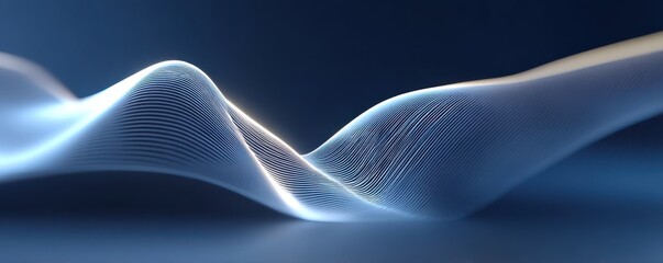 Poster - Dynamic abstract wave of glowing blue against textured background