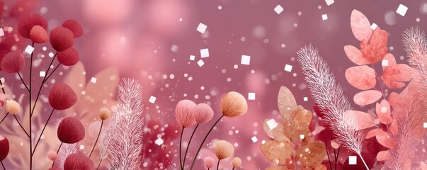 Poster - Beautiful floral-themed abstract background with pink tones and artistic design elements