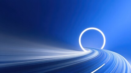 Poster - Abstract futuristic motion background with glowing ring and speed trail