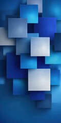 Poster - Abstract blue and white textured square overlay design background