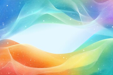 Poster - Abstract colorful gradient background with flowing waves and sparkling dots