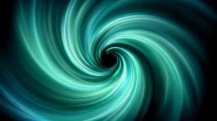 Wall Mural - swirling vortex of teal and turquoise hues dominates a black space, creating abstract movement