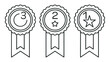 © Zargham - Award medals with first second and third place icons in simple line style for competition and achievement