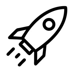 Poster - Vector Illustration of a rocket ship launching with exhaust trails on transparent background