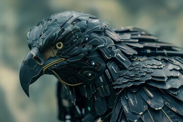 Poster - Majestic robotic eagle showcasing advanced engineering and futuristic design