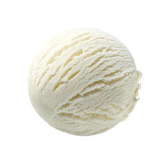 Wall Mural - A single scoop of creamy vanilla ice cream with a smooth texture, isolated on a white background.
